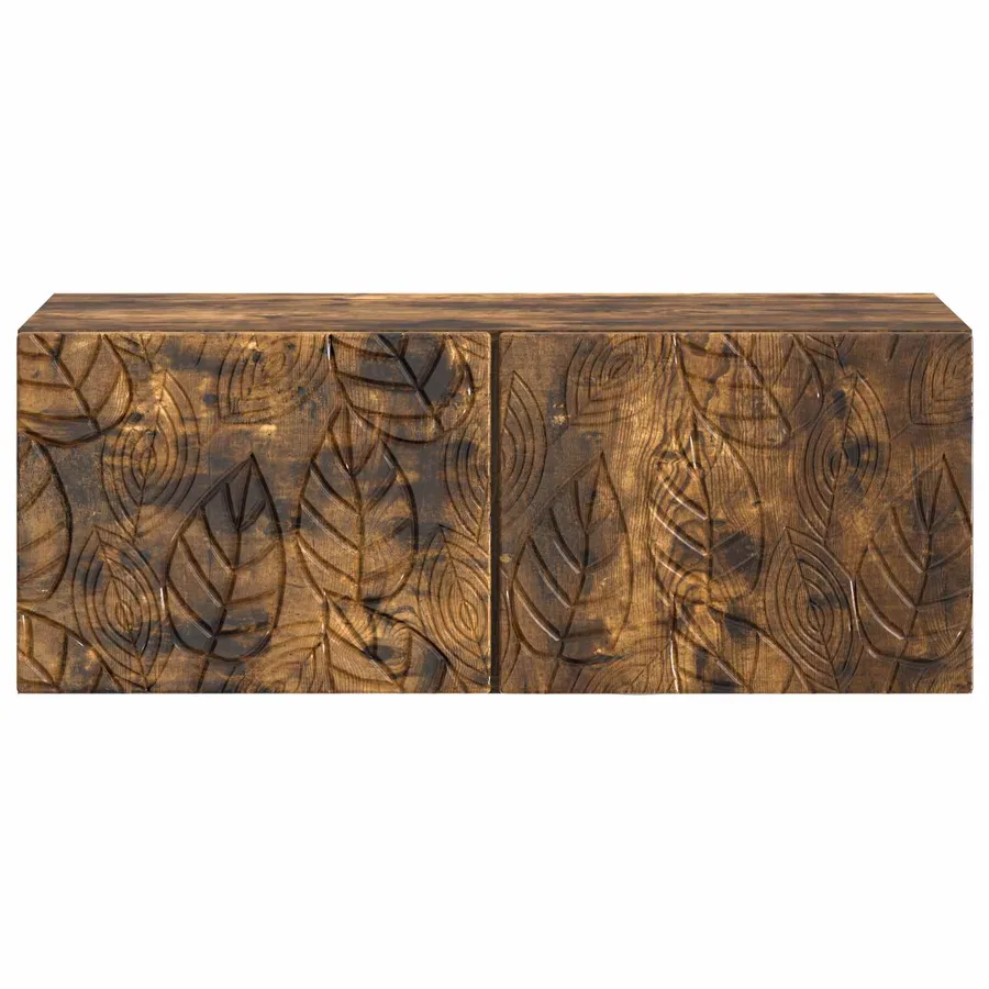 Meuble TV mural 78,5 x 41 x 30 cm Chêne fumé Bois d'ingénierie - 5
