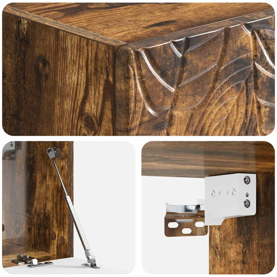 Meuble TV mural 78,5 x 41 x 30 cm Chêne fumé Bois d'ingénierie - 8
