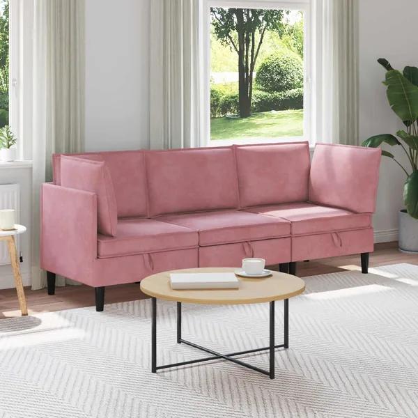 Ensemble de meubles pour le salon 3 pcs Rose Velours