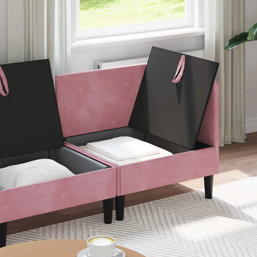Ensemble de meubles pour le salon 3 pcs Rose Velours - 3