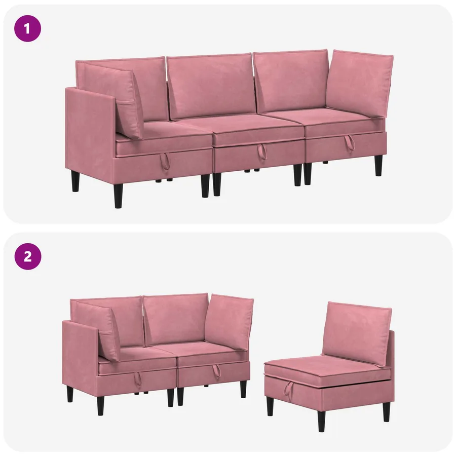 Ensemble de meubles pour le salon 3 pcs Rose Velours - 8