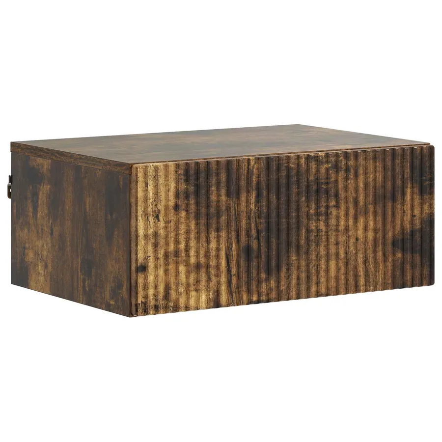 Cabinet de chevet mural Chêne fumé 49 x 34,5 x 20 cm - 2