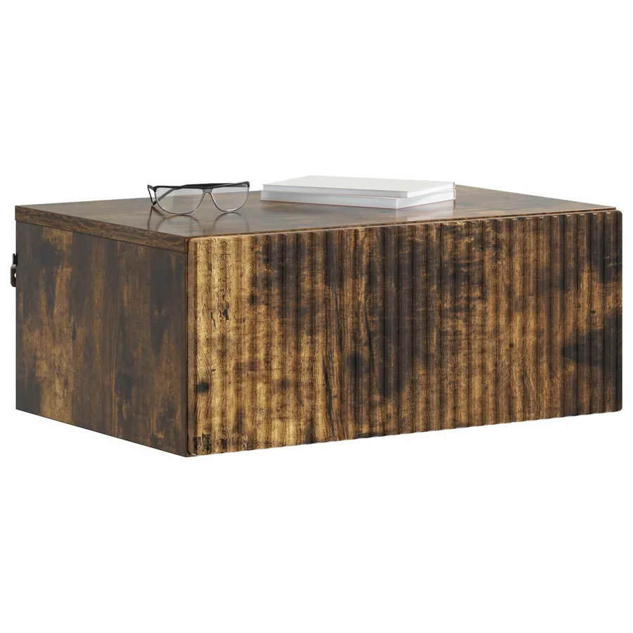 Cabinet de chevet mural Chêne fumé 49 x 34,5 x 20 cm - 3