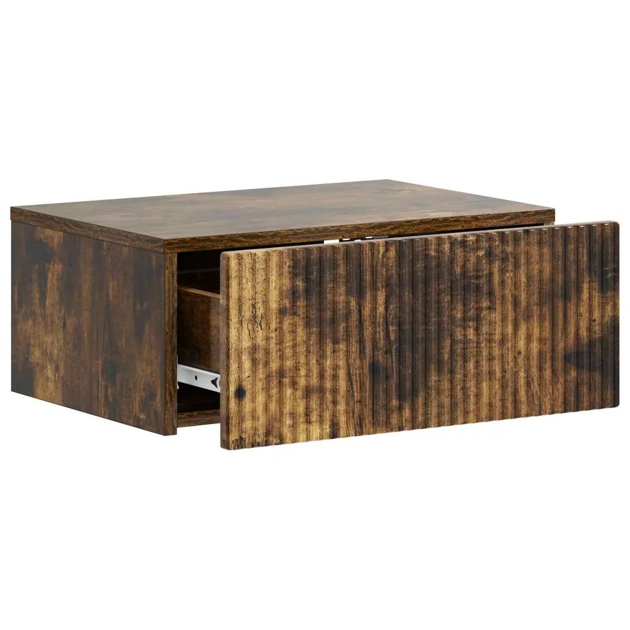 Cabinet de chevet mural Chêne fumé 49 x 34,5 x 20 cm - 4