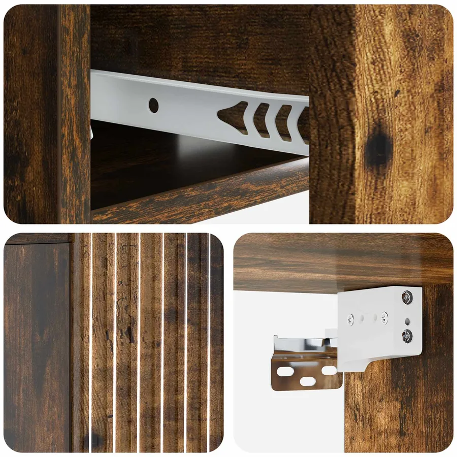 Cabinet de chevet mural Chêne fumé 49 x 34,5 x 20 cm - 8