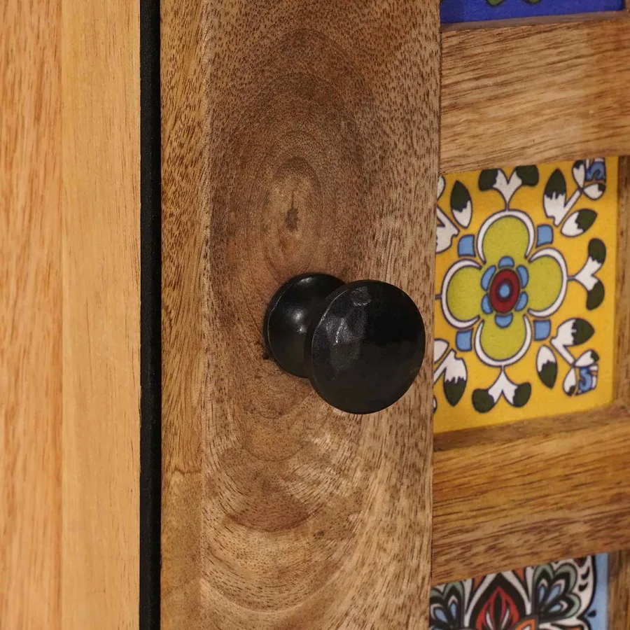 Cabinet de chevet Naturel 50 x 33 x 60 cm Bois de mangue massif - 7