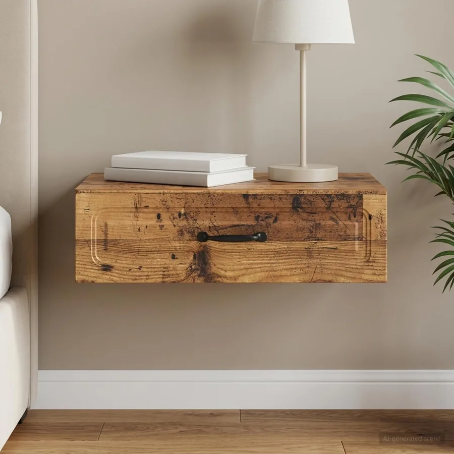 Table d'appoint murale Bois ancien 59 x 34,5 x 17 cm