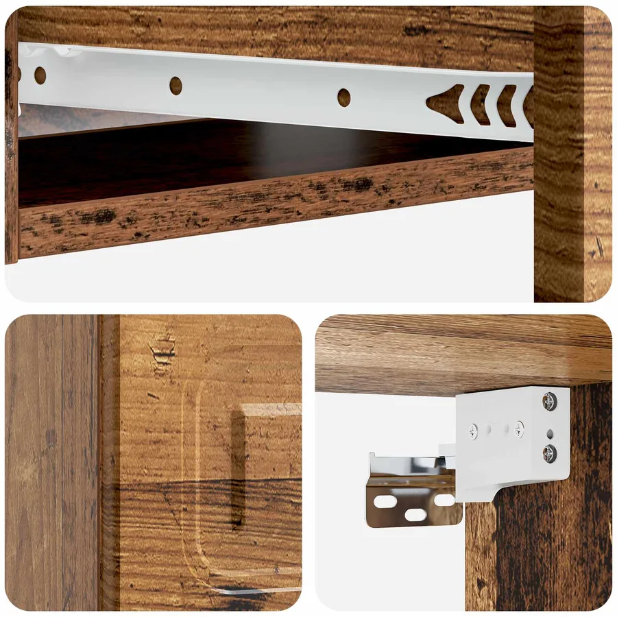 Table d'appoint murale Bois ancien 59 x 34,5 x 17 cm - 8