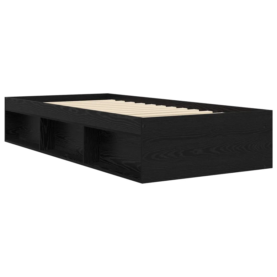Cadre de lit avec rangement avec étagère Chêne noir 80 x 200 cm - 2