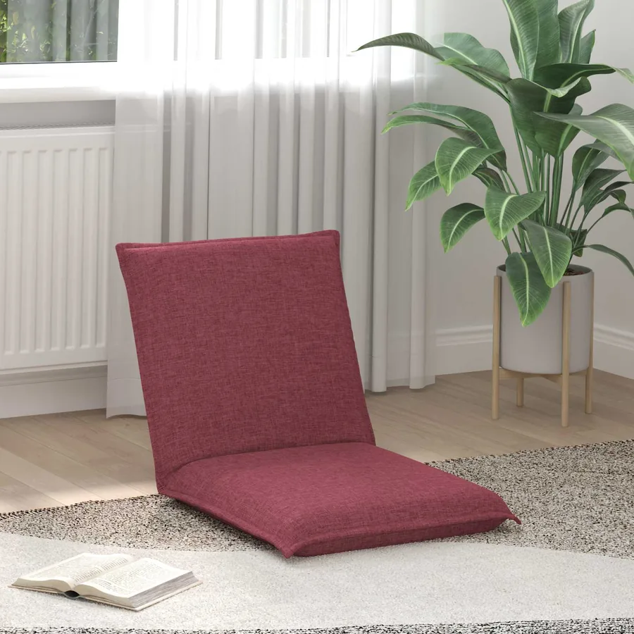 Fauteuil de sol ajustable Bordeaux Tissu