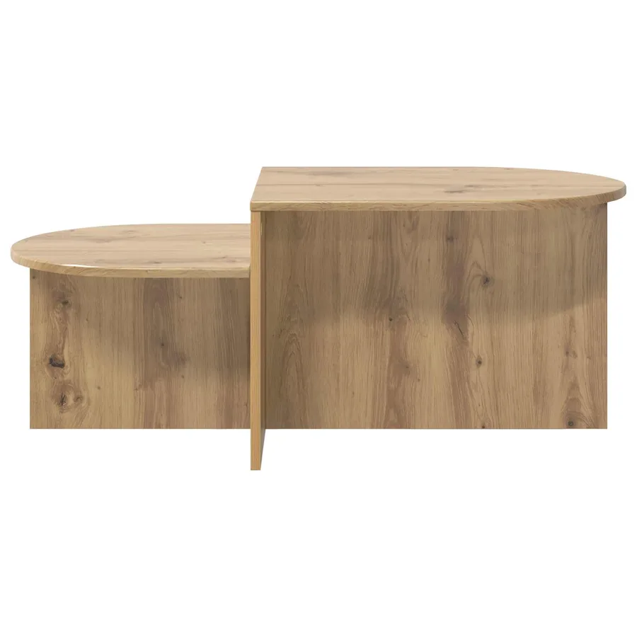 Table basse Chêne artisanal 100 x 50 x 40 cm Bois d'ingénierie - 5
