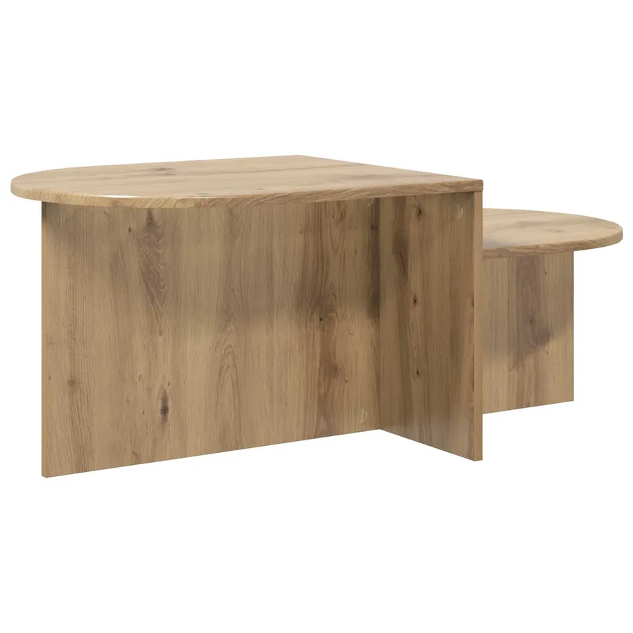 Table basse Chêne artisanal 100 x 50 x 40 cm Bois d'ingénierie - 7