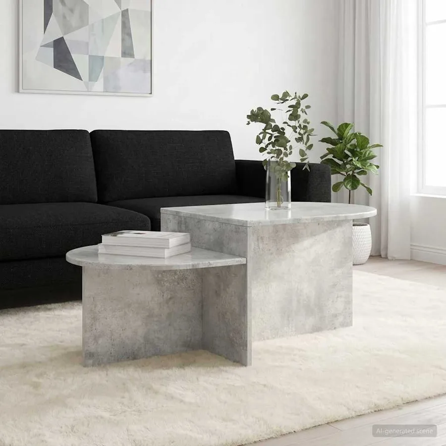 Table basse Gris béton 100 x 50 x 40 cm Bois d'ingénierie - 4