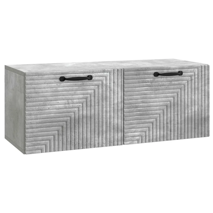 Meuble TV mural Gris béton 78,5 x 31 x 30 cm Bois d'ingénierie - 2