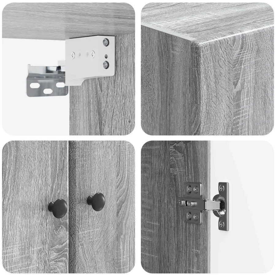 Armoire Murale Sonoma gris 59 x 31 x 60 cm Bois d'ingénierie - 7