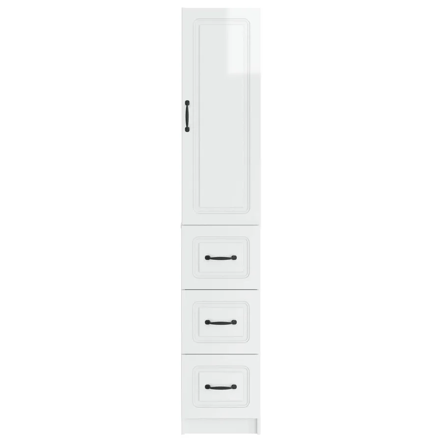 Ensemble de Meubles 2 pcs Blanc brillant 33 x 34,5 x 87 cm - 5
