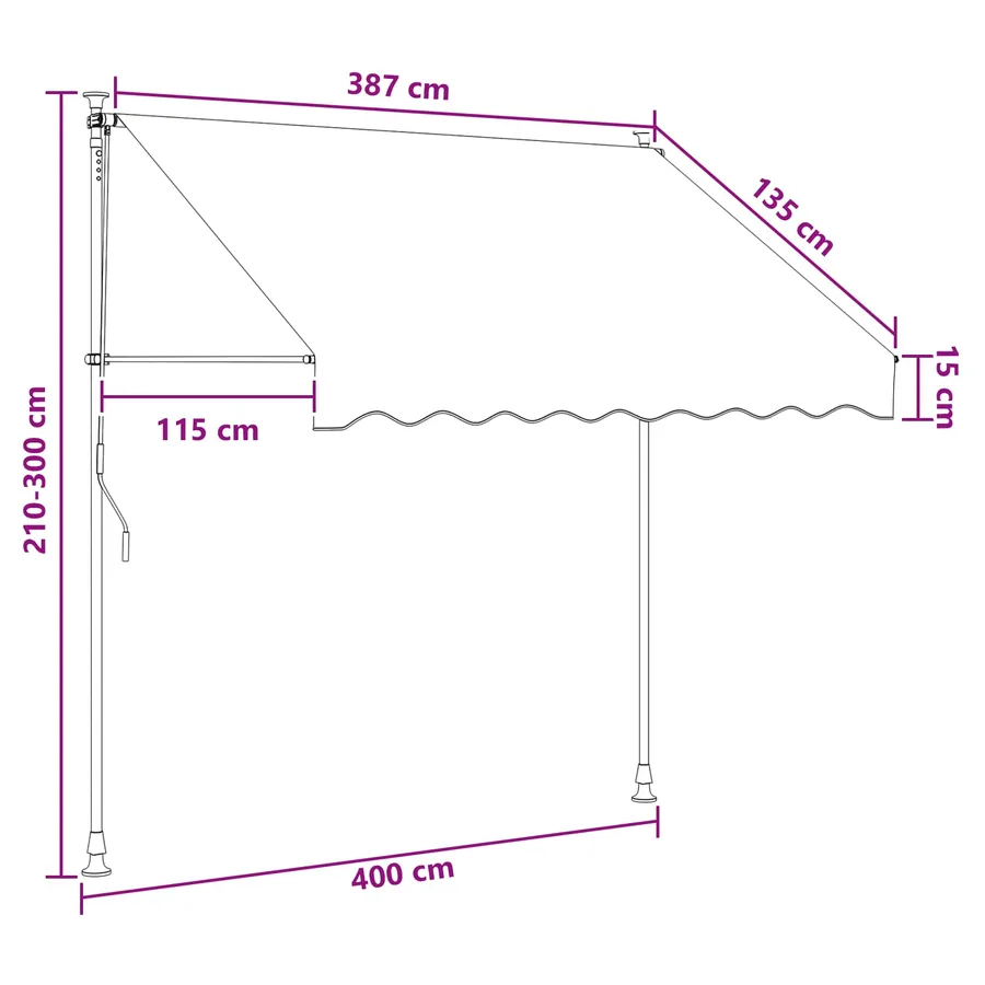 Auvent rétractable manuel Beige 400 cm - 7