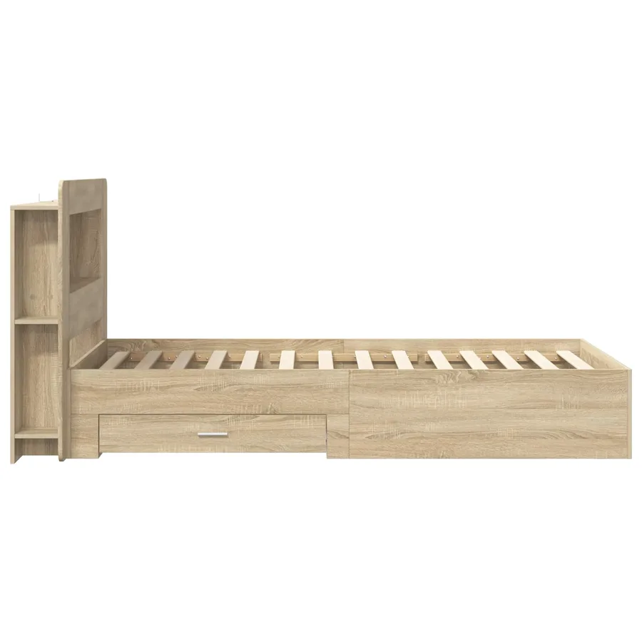 Cadre de lit avec rangement Chêne Sonoma 75 x 190 cm - 4
