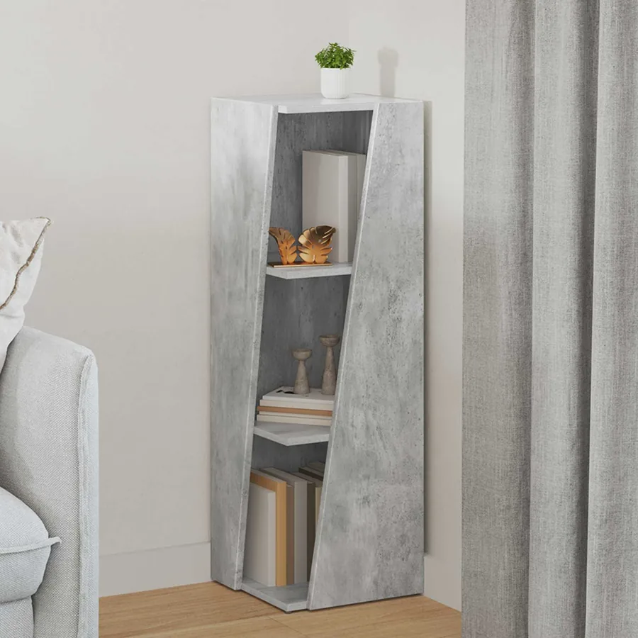 Étagère latérale Gris béton 33 x 32 x 100,5 cm