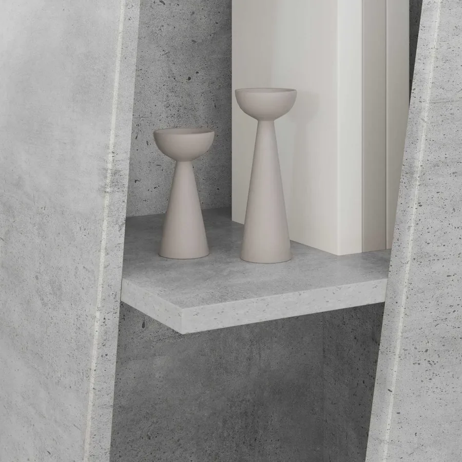 Étagère latérale Gris béton 33 x 32 x 100,5 cm - 4