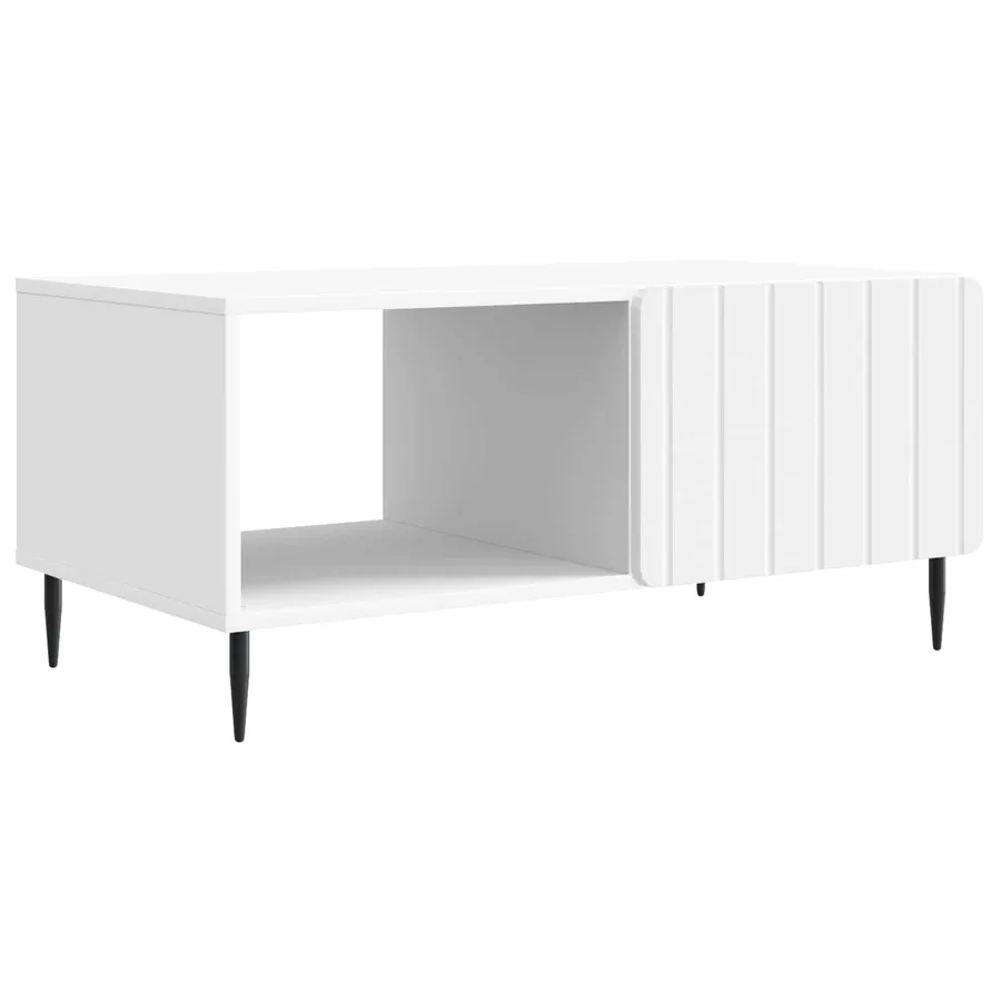 Table basse Blanc 90 x 50 x 40 cm Bois d'ingénierie - 2