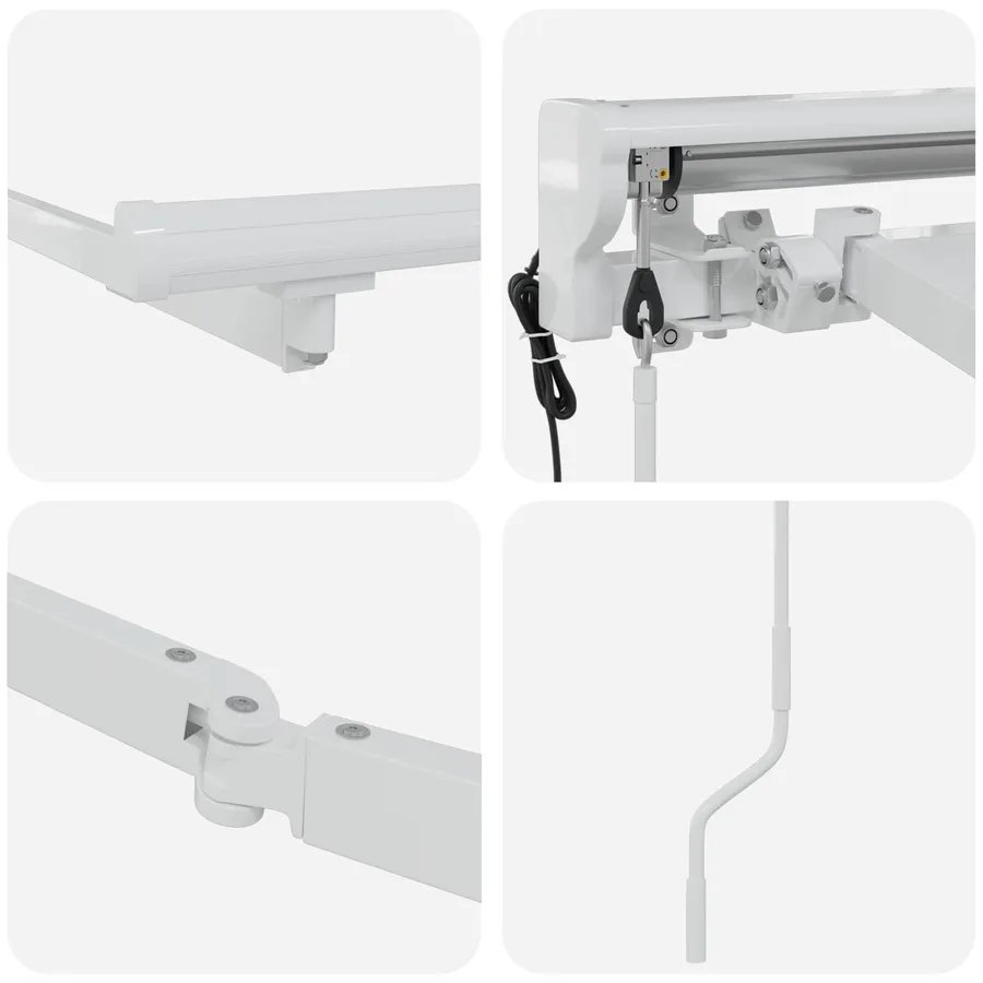 Cadre de store rétractable électrique Blanc 4,5 × 3,5 m Acier - 6