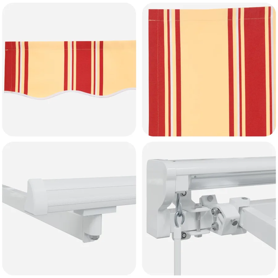 Auvent rétractable manuel Jaune et Orange 4,5 × 3,5 m - 7