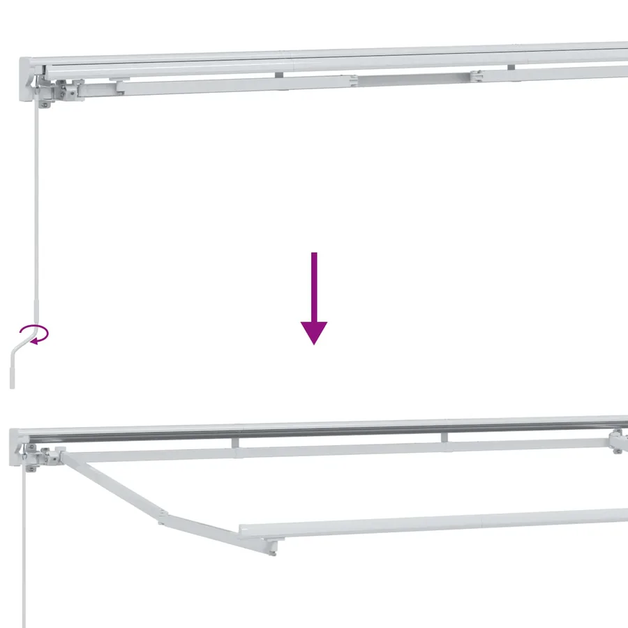 Cadre de store manuel avec LEDs Blanc 4 × 3 m - 11