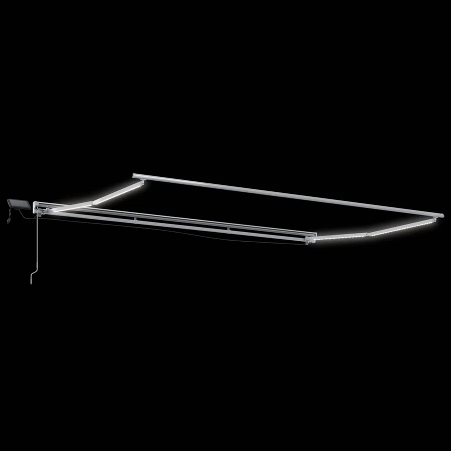 Cadre de store manuel avec LEDs Blanc 4 × 3 m - 6