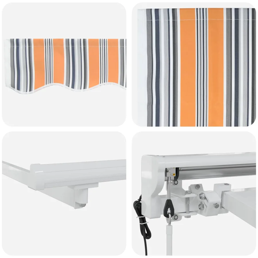 Auvent rétractable électrique Orange, Gris, Bleu, Blanc - 7