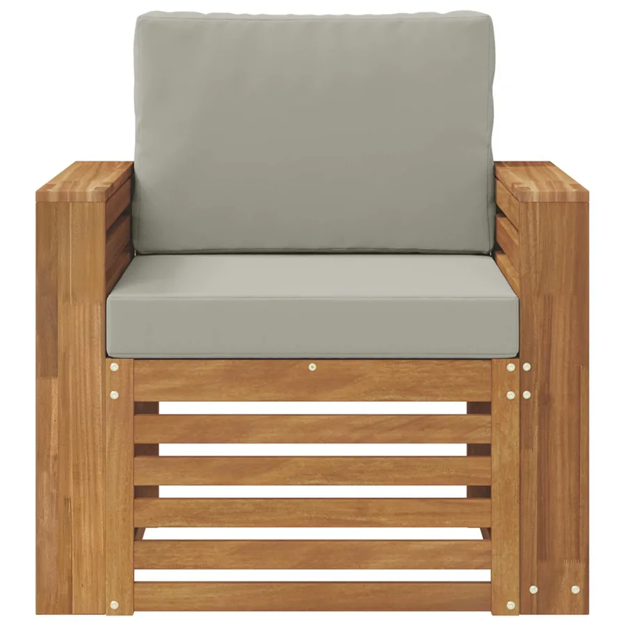 Canapé d’extérieur Bois d'acacia massif et polyester Naturel - 3