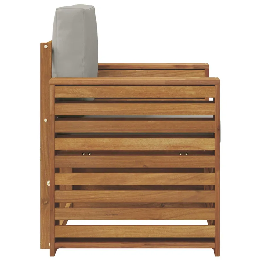 Canapé d’extérieur Bois d'acacia massif et polyester Naturel - 4