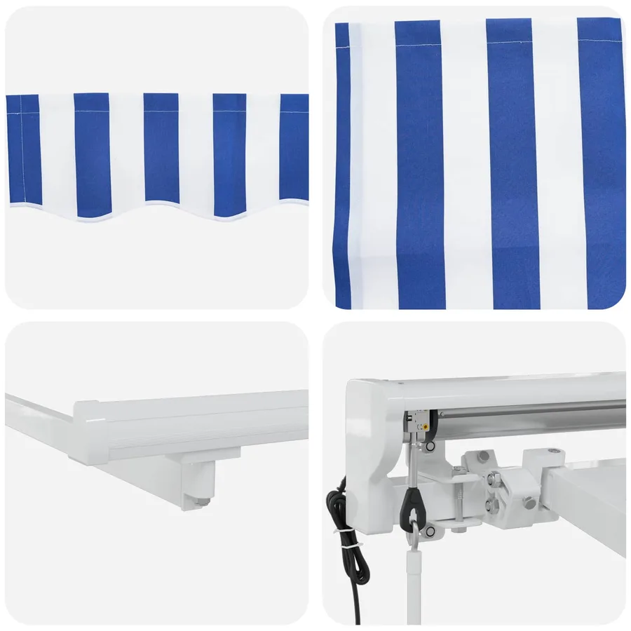 Auvent rétractable électrique Bleu et Blanc 4,5 × 3 m - 7