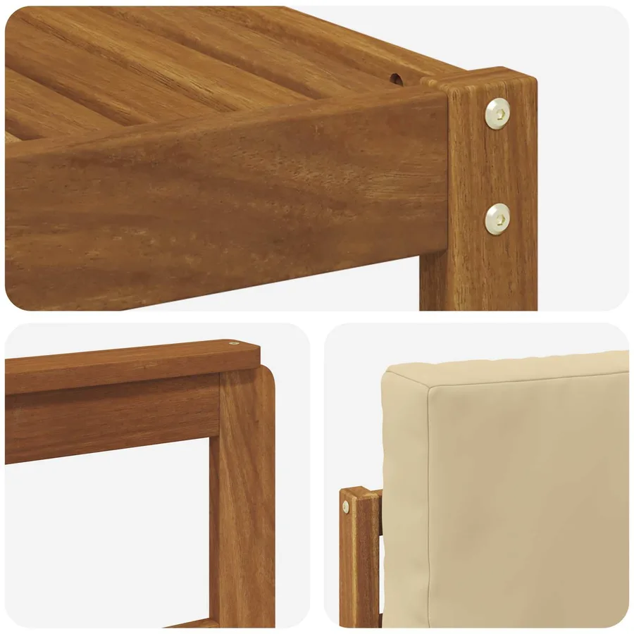 Ensembles de canapés avec coussin 6 pcs Naturel et Beige - 6