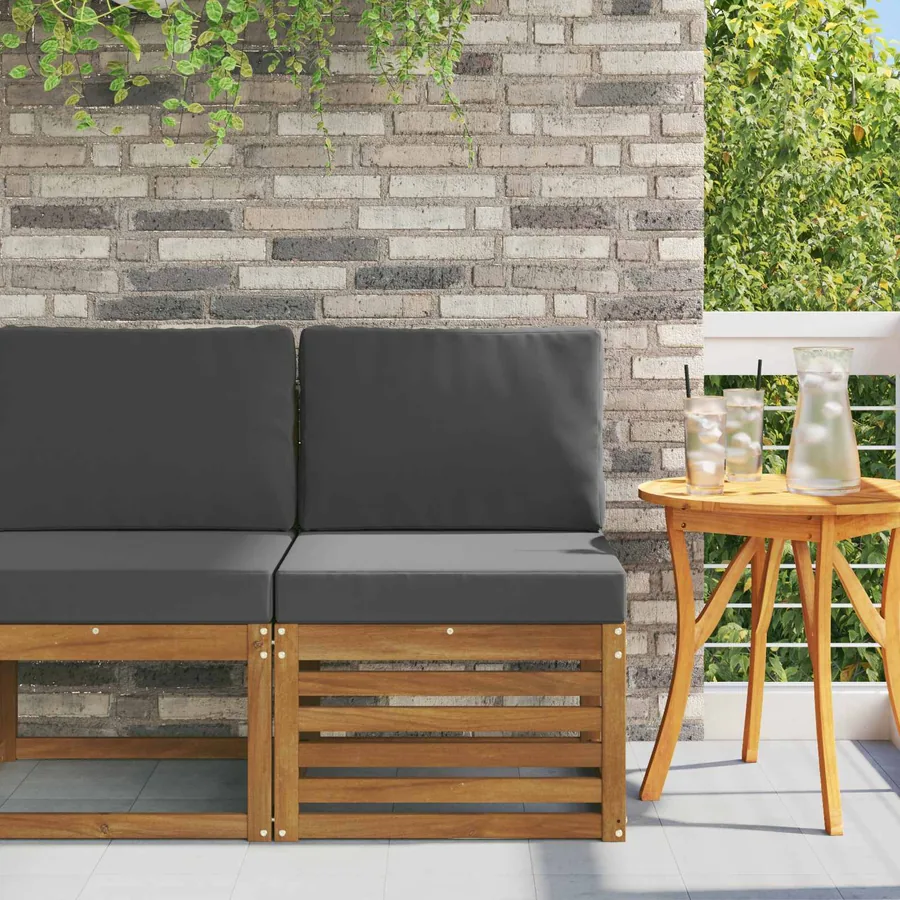 Sofa de milieu extérieur Bois d'Acacia Massif Naturel