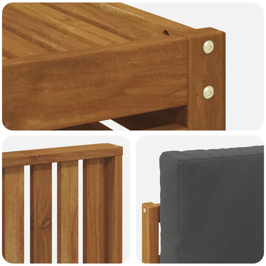 Ensemble de canapés d'extérieur 8 pcs Naturel et Anthracite - 7