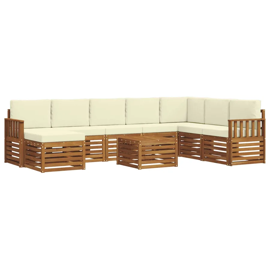 Ensemble de canapés d'extérieur 9 pcs Naturel et Crème - 2