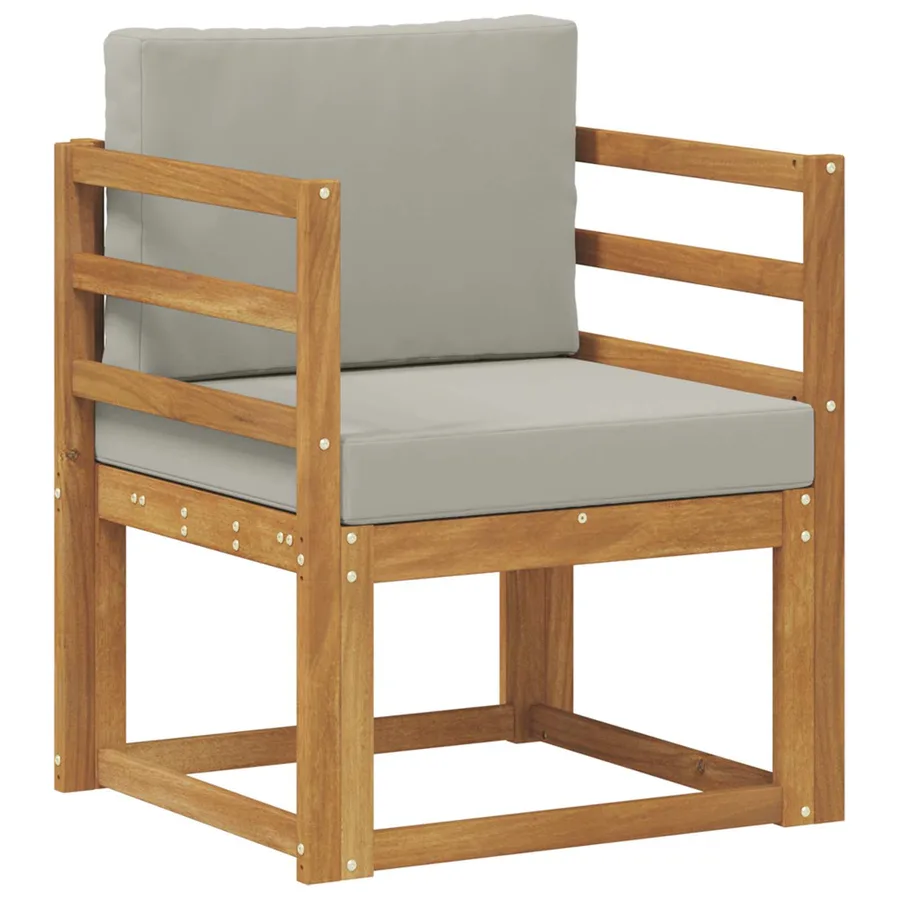 Canapé d’extérieur Bois d'acacia massif et polyester - 2
