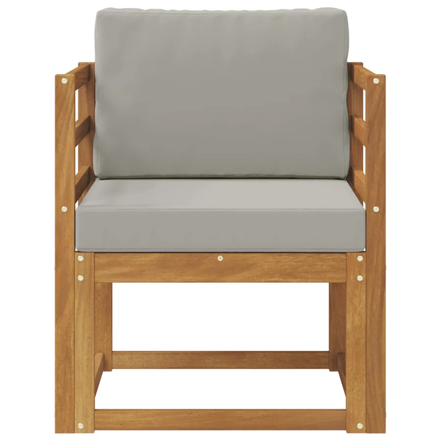 Canapé d’extérieur Bois d'acacia massif et polyester - 3