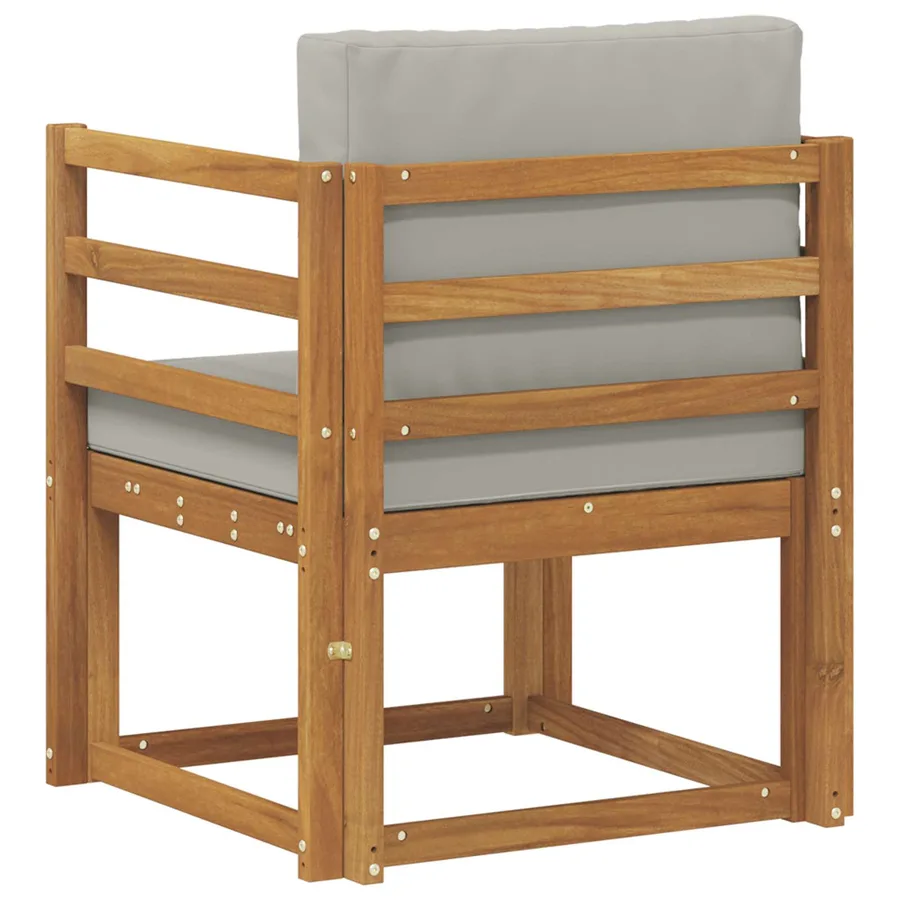 Canapé d’extérieur Bois d'acacia massif et polyester - 5