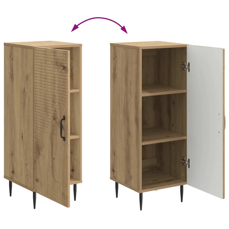 Buffet Chêne artisanal 33 x 34,5 x 89,5 cm Bois d'ingénierie - 11
