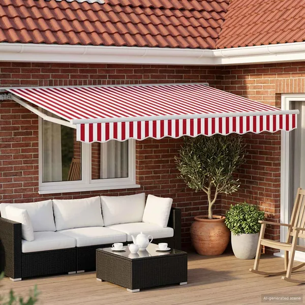 Cadre de store manuel avec LEDs Rouge et Blanc 3 x 2,5 m