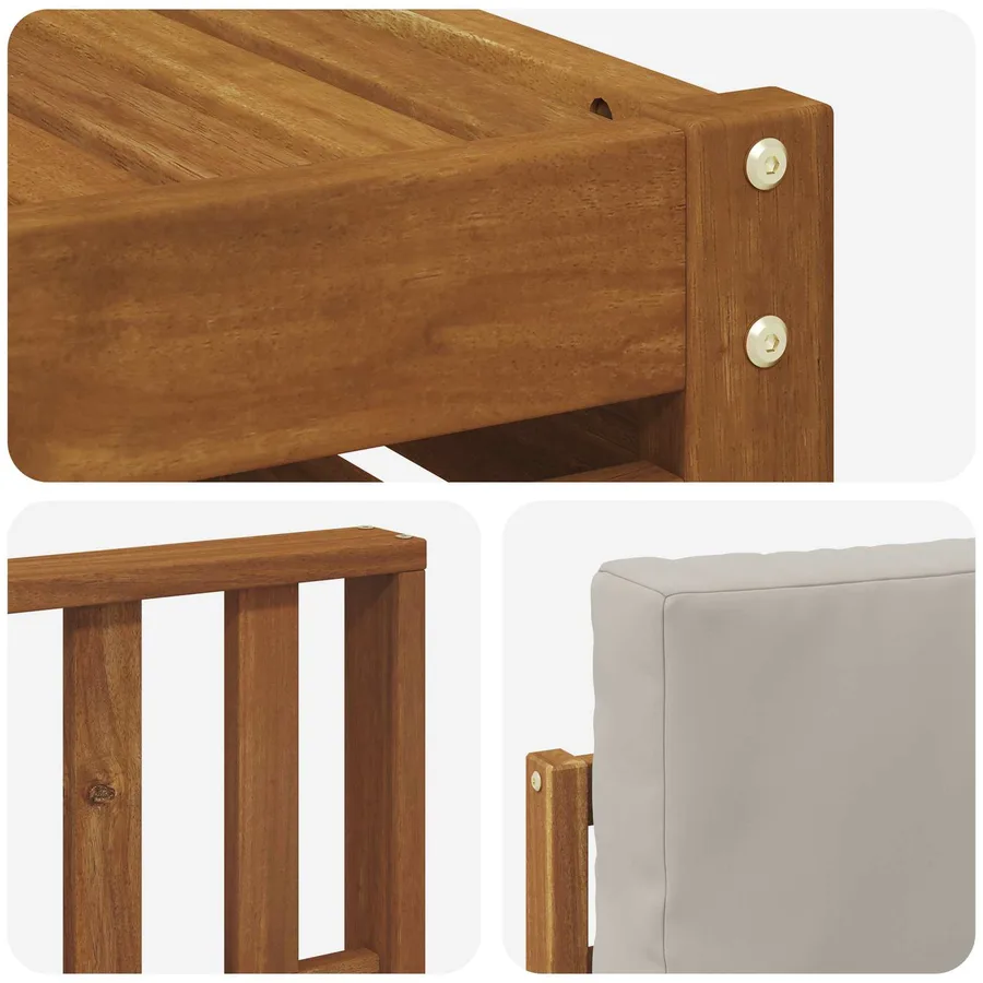 Ensemble de canapés d'extérieur 7 pcs Gris Naturel et Clair - 6