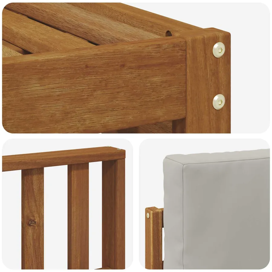 Ensembles de canapés avec coussin 8 pcs Gris Naturel et Clair - 6