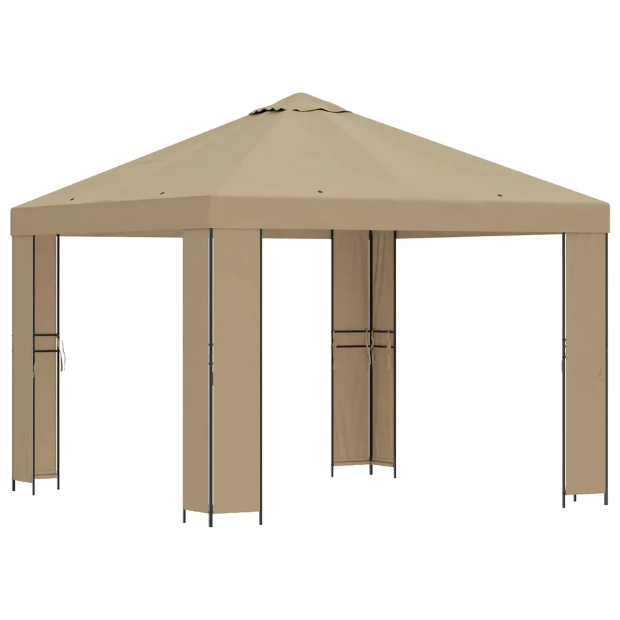 Pavillon 3 x 3 m Beige Polyester et Acier 190 gsm - 2