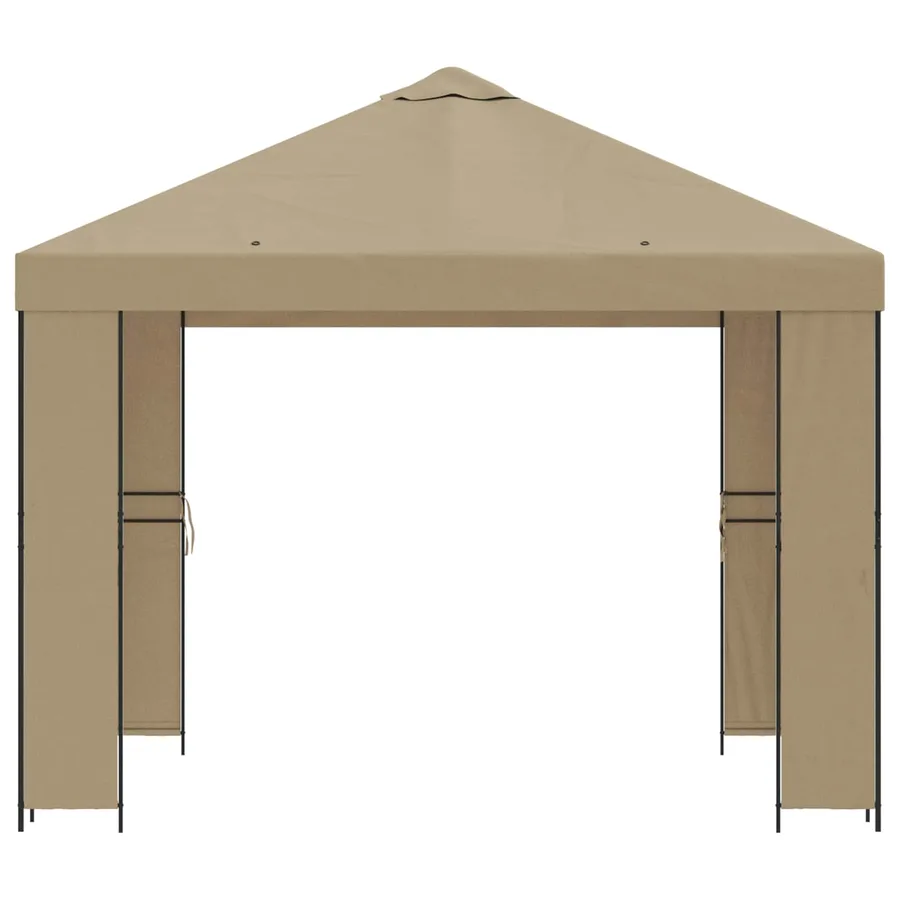 Pavillon 3 x 3 m Beige Polyester et Acier 190 gsm - 3