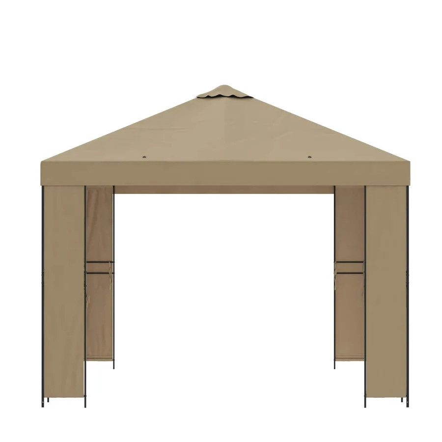 Pavillon 3 x 3 m Beige Polyester et Acier 190 gsm - 4