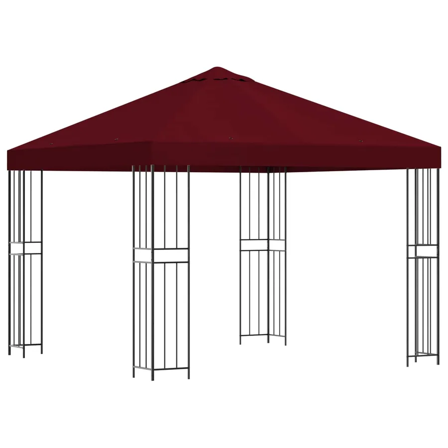 Pavillon 3 x 3 m Bordeaux Polyester et Acier 190 gsm - 2