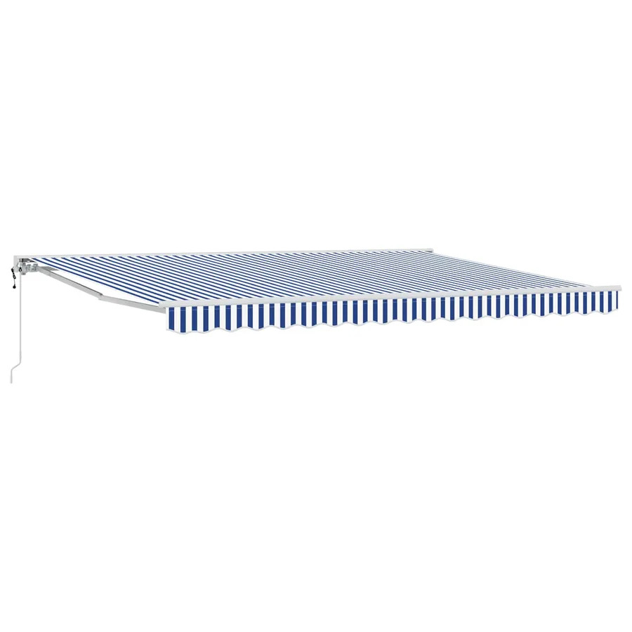 Auvent rétractable électrique Bleu et Blanc 4 × 3,5 m - 2