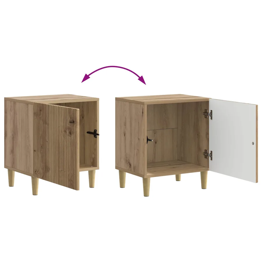 Cabinet de chevet 2 pc Chêne artisanal 43 x 34,5 x 50 cm - 12